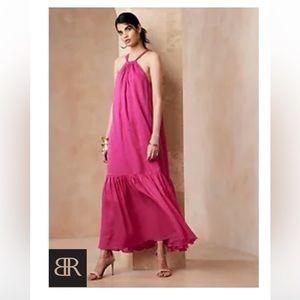 Never Worn ~ Women’s Banana Republic Magenta XL Tall Maxi Tie back high Neckline